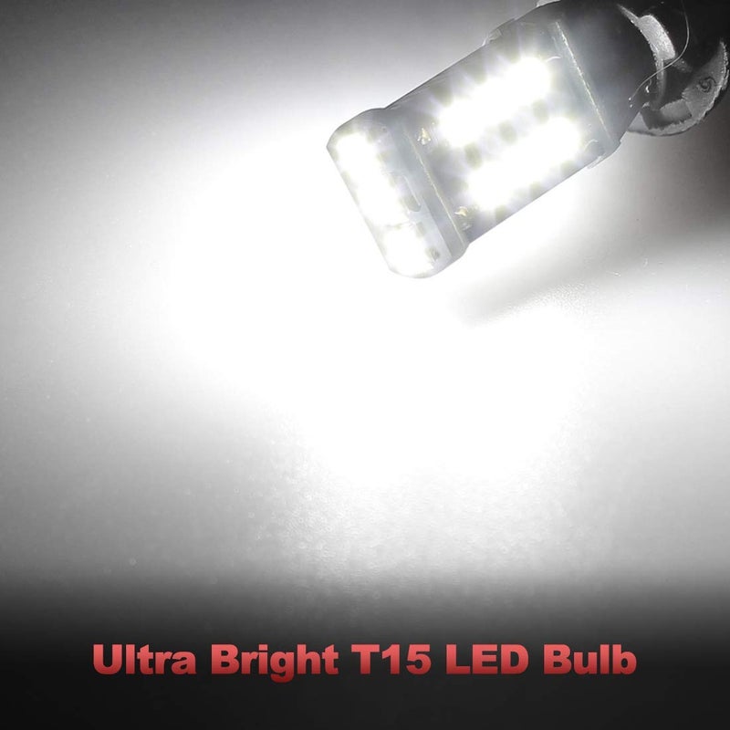 Yorkim 912 921 LED Bulb, Backup Light Bulbs High Power 2835 15-SMD Chipsets Extremely Bright Error Free T15 906 W16W for Back Up, Reverse, Tail, Brake Lights, 6000K White, Pack of 4 - Image 4